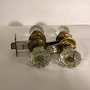 Vintage glass door knobs 2 matching sets